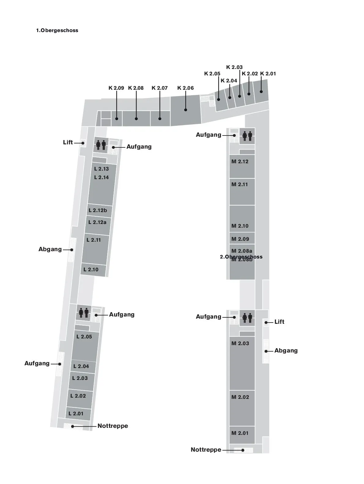 Ebenenplan KLM - 1. Obergeschoss