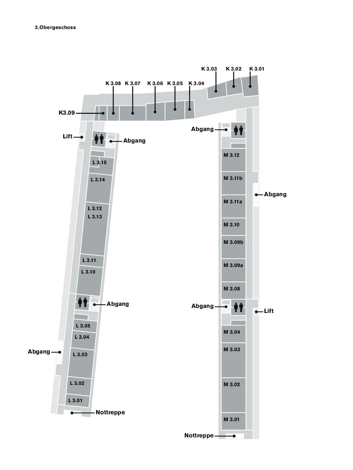 Ebenenplan KLM - 2. Obergeschoss