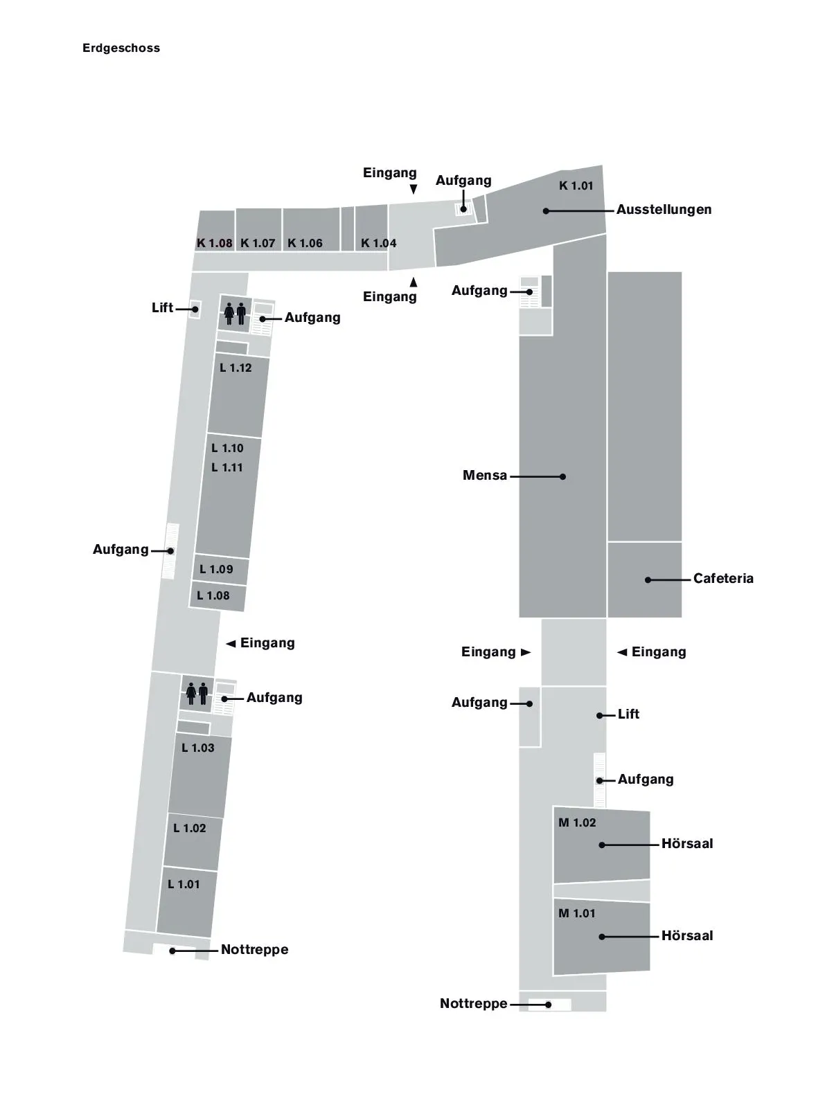 Ebenenplan KLM - Erdgeschoss