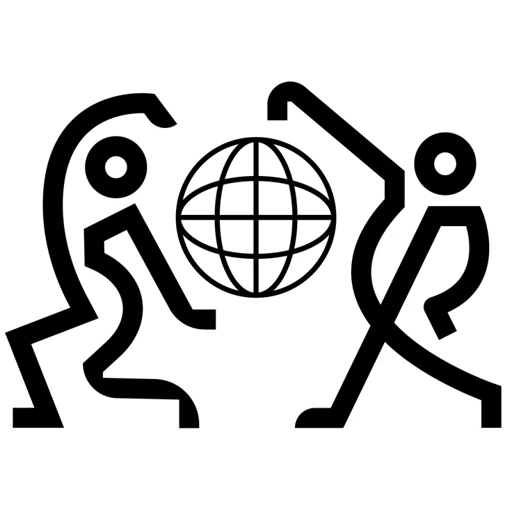 Icon THA - tanzende Figuren um Weltkugel