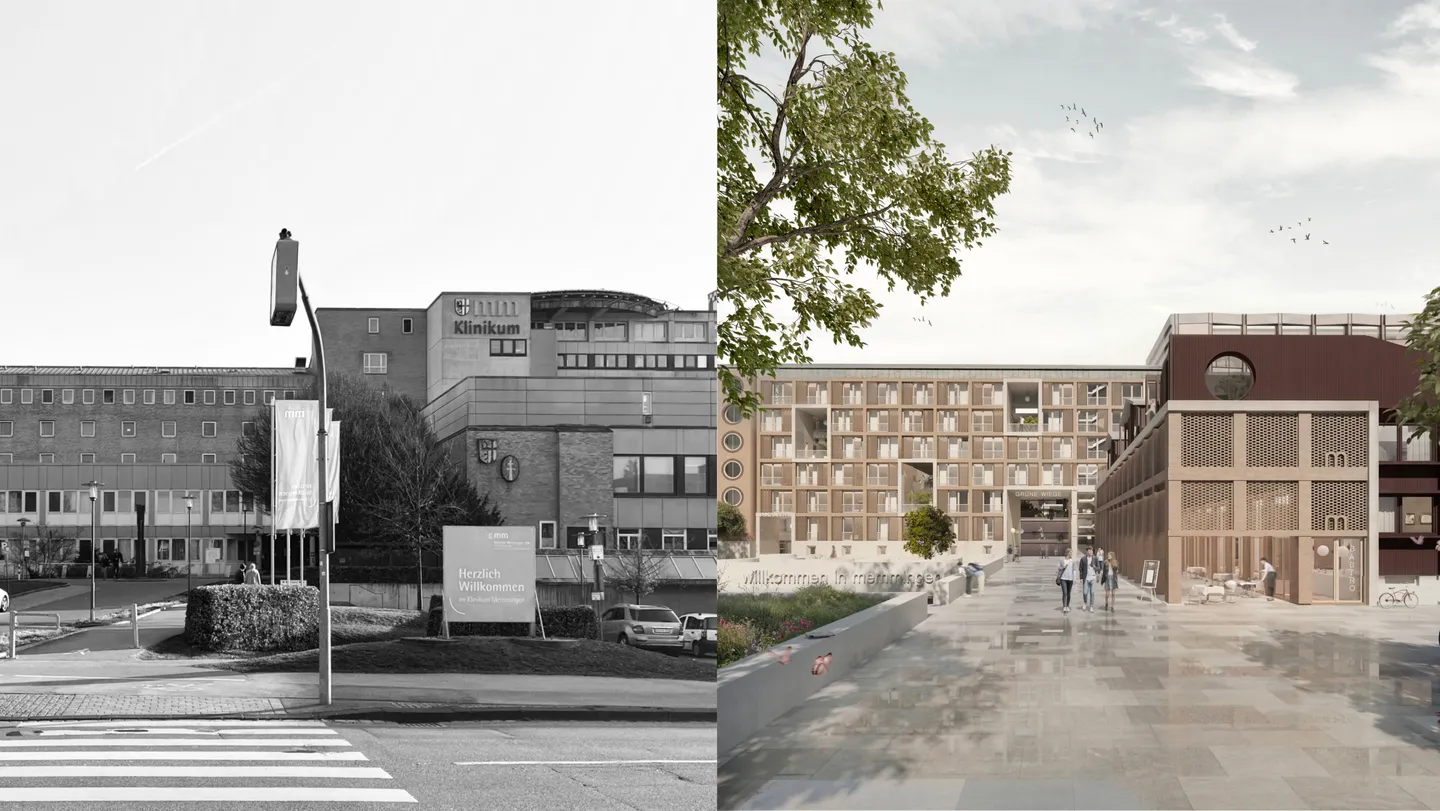 Vorplatz zur Bismarckstraße vorher-nachher