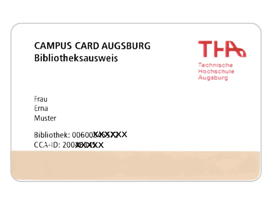 The back of the Campuscard shows your name, library number, and CCA ID