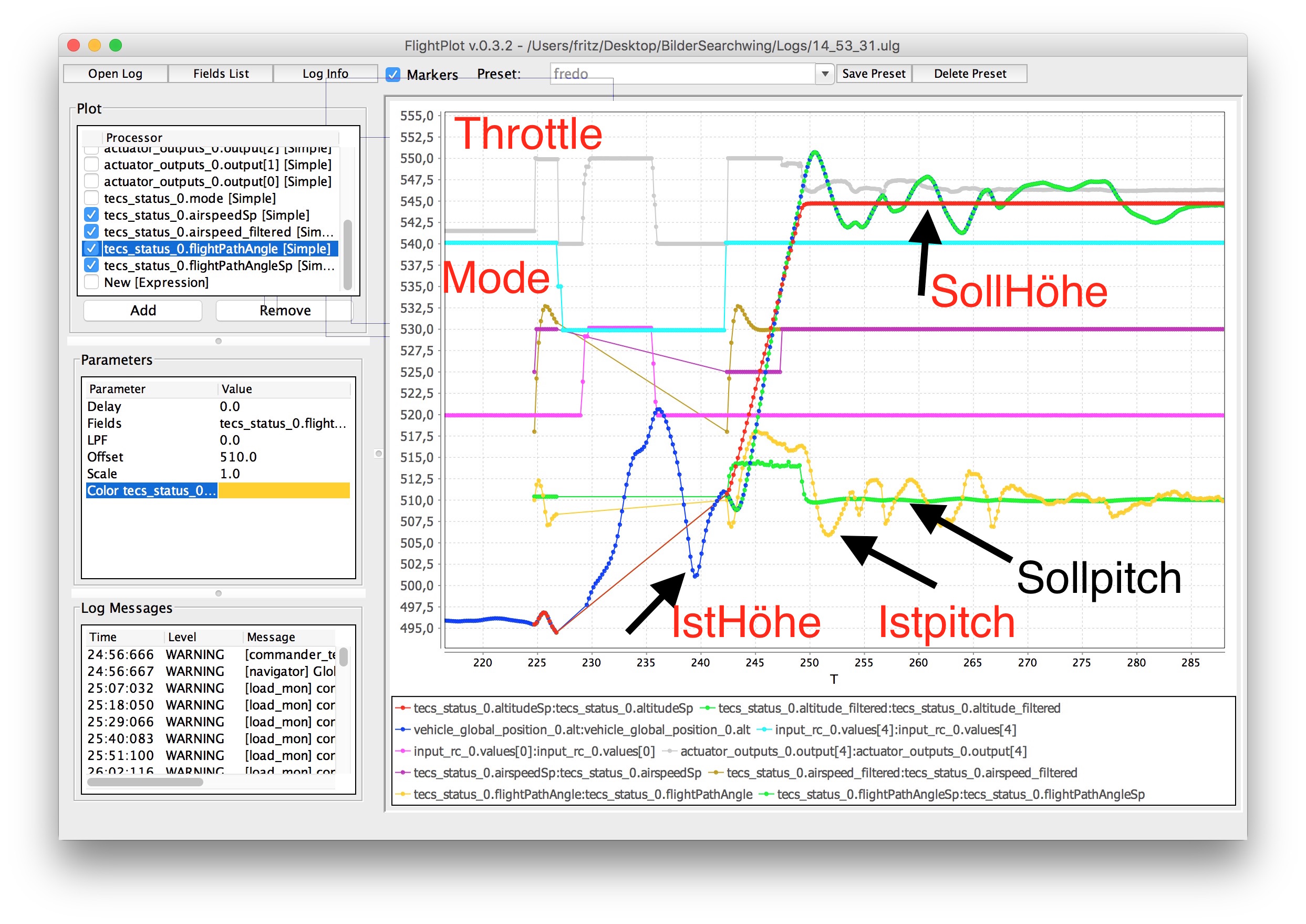 Analyse mit Flightplot