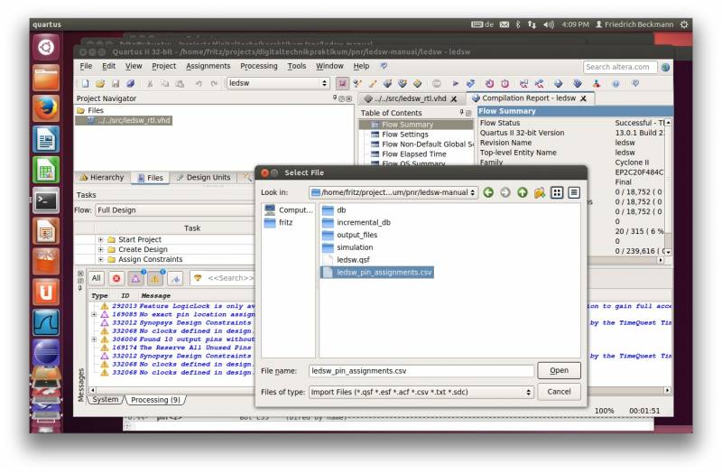  Quartus Pin Assignment Datei