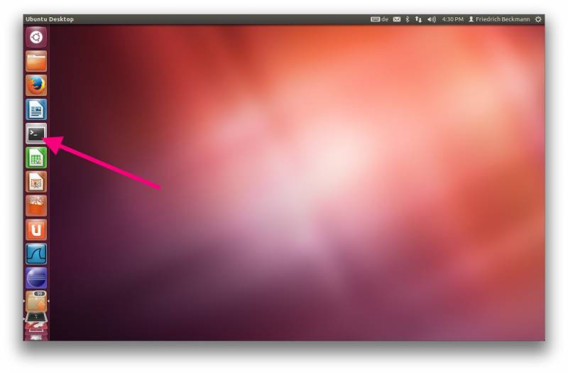 Ubuntu Startleiste mit Terminal