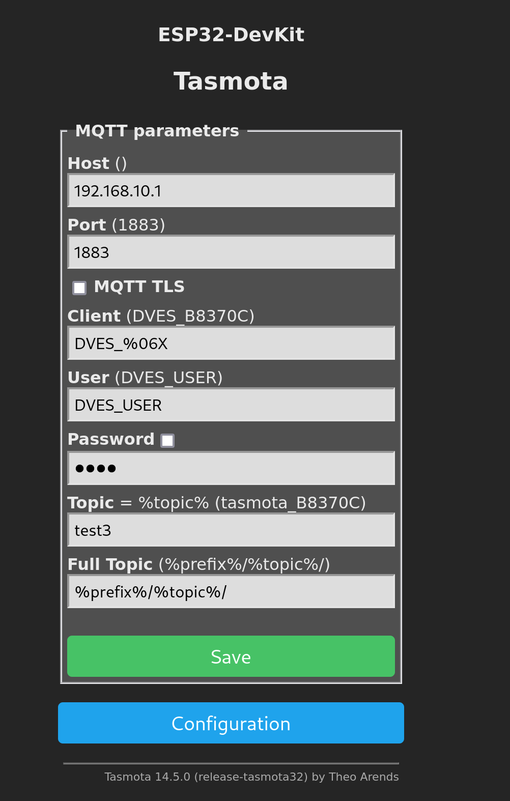 MQTT-Konfiguration eines Clients