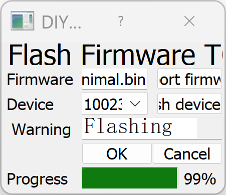 Flash-Vorgang im DIY Tool