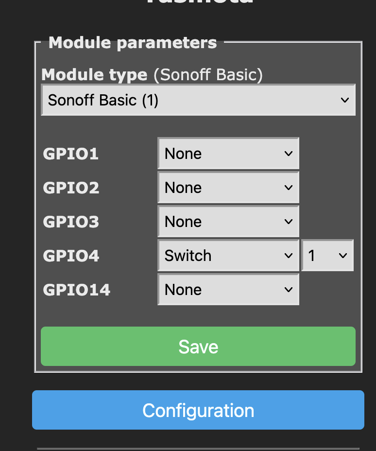 GPIO-Pin-Konfiguration in Tasmota