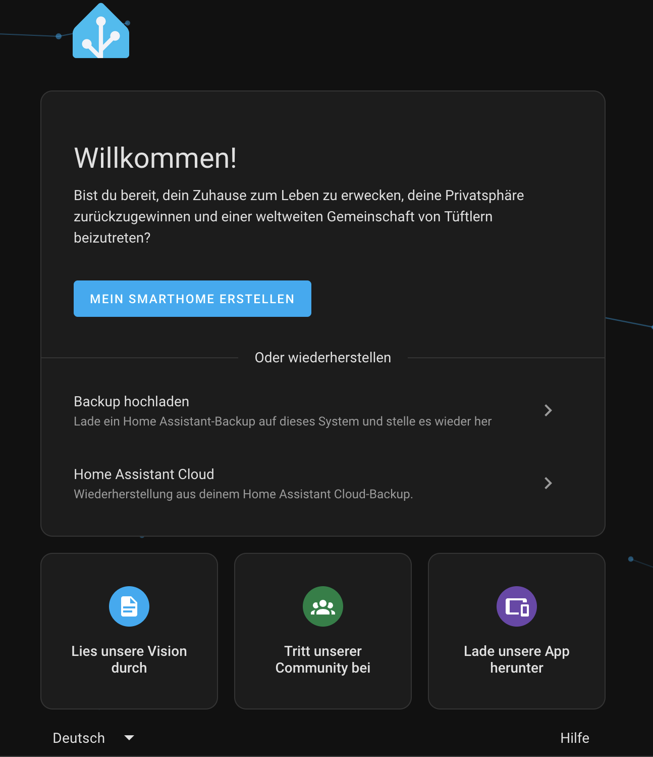 Erster Start