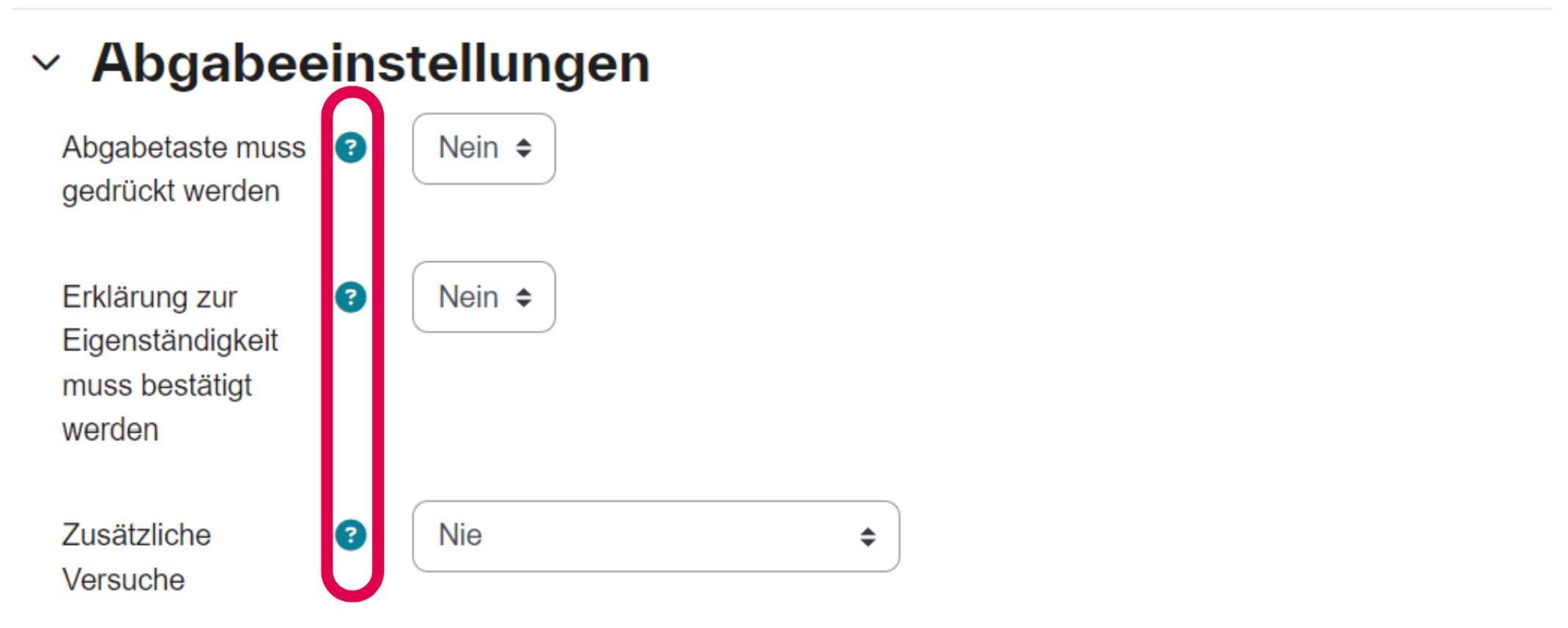 Weitere Einstellungen