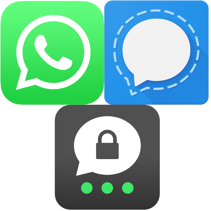 WhatsApp, Signal und Threema WhatsApp, Signal und Threema