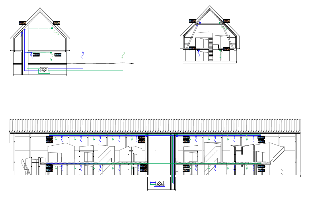 Konzept Lüftung im Gebäudeschnitt (Abb.: Anna Stark)