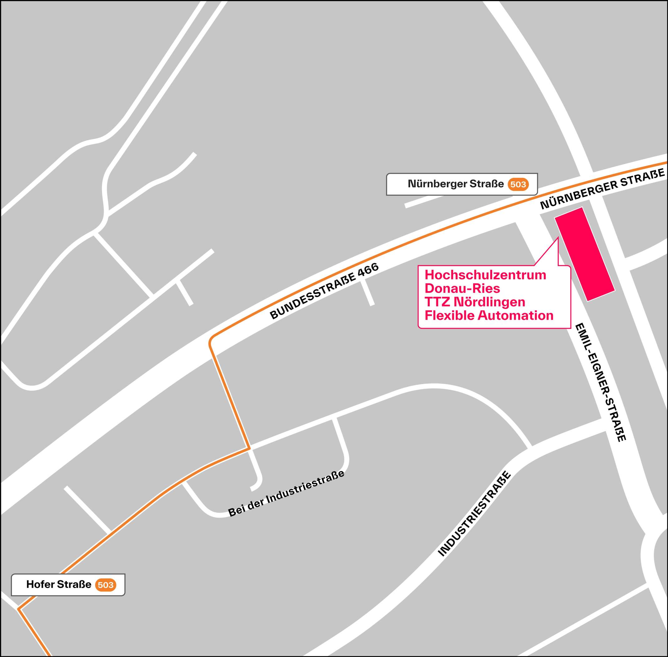 Karte: Hochschulzentrum Donau-Ries in Nördlingen Karte: Hochschulzentrum Donau-Ries in Nördlingen