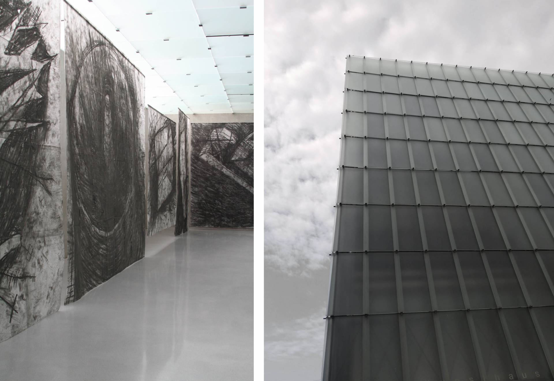 Kunstmuseum Bregenz KUB (Peter Zumthor) mit Ausstellung und Glasfassade Kunstmuseum Bregenz KUB (Peter Zumthor) mit Ausstellung und Glasfassade