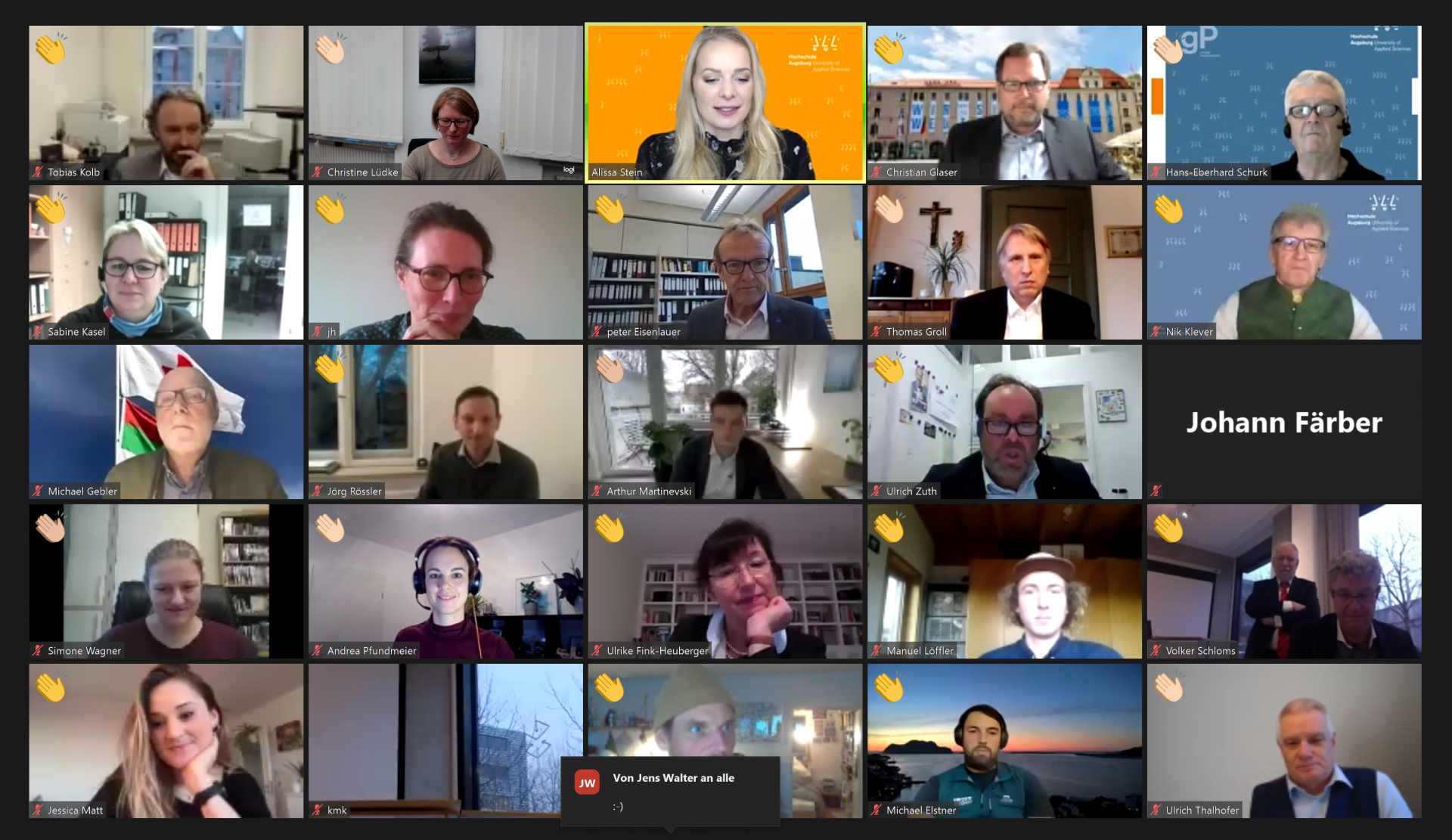 Applaus der Teilnehmer:innen.