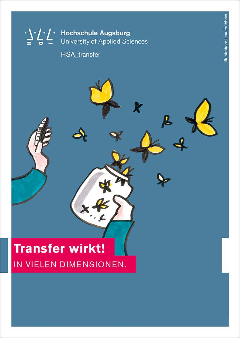 Postkarte: Transfer wirkt! In vielen Dimensionen.