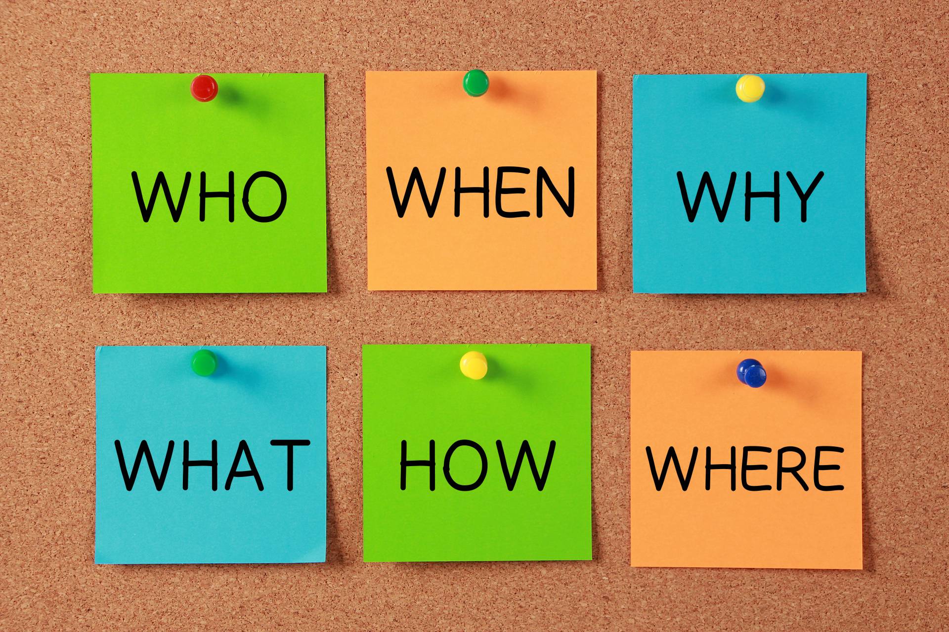 Übersicht durch Zettel an Pinnwand