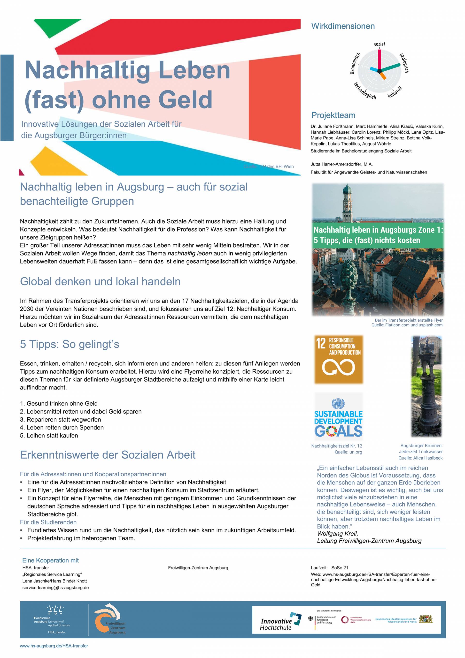 Nachhaltig leben (fast) ohne Geld - Poster