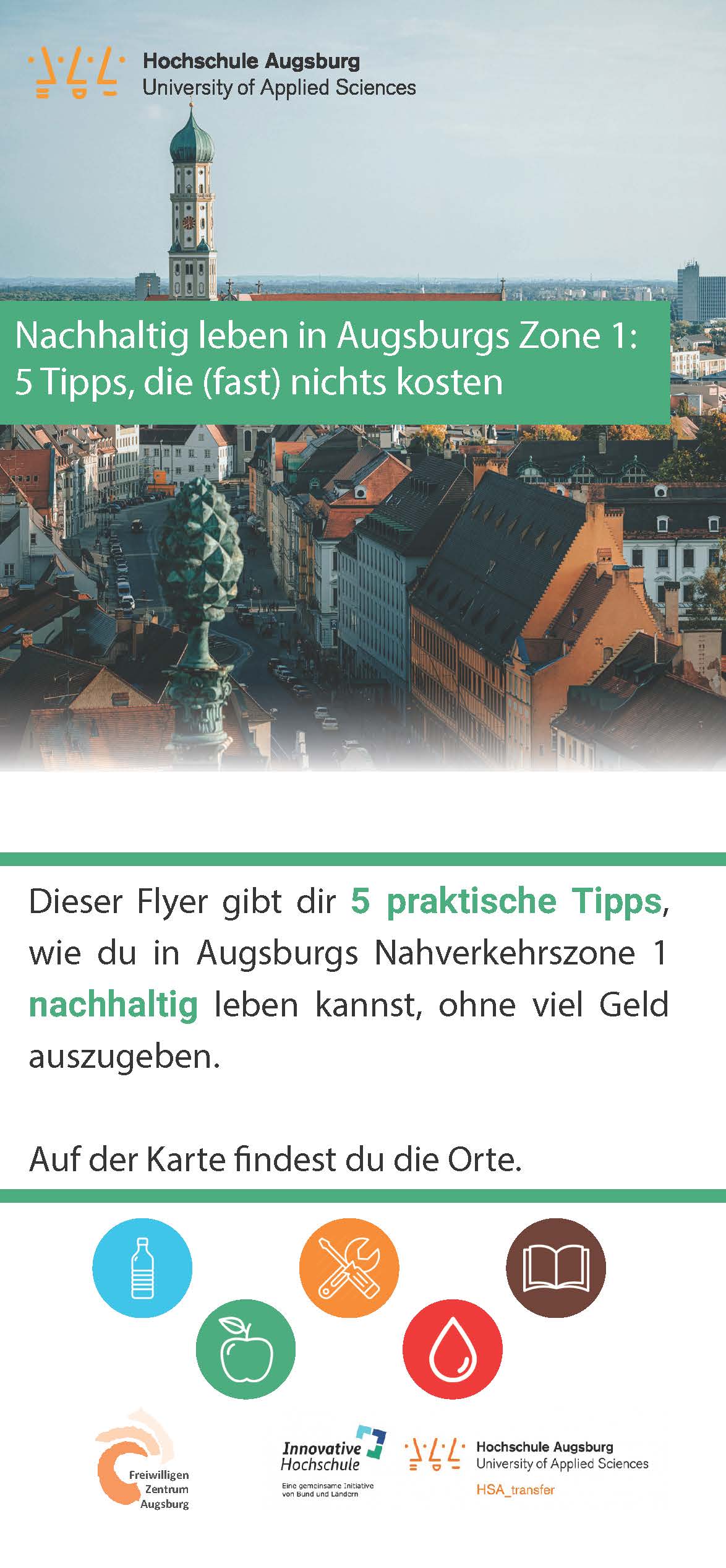 Flyer: Nachhaltig leben fast ohne Geld