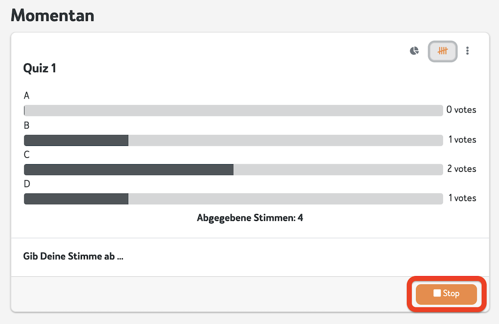 Tweedback: Umfrage läuft und stoppen