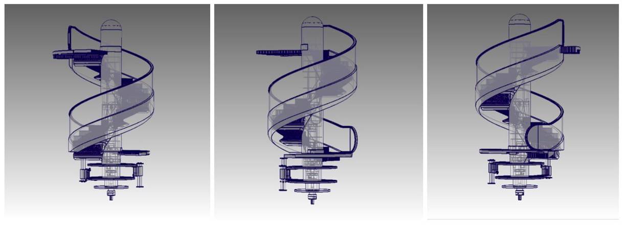 Funktionsskizze der Wendelfahrtreppe © Helyvator UG