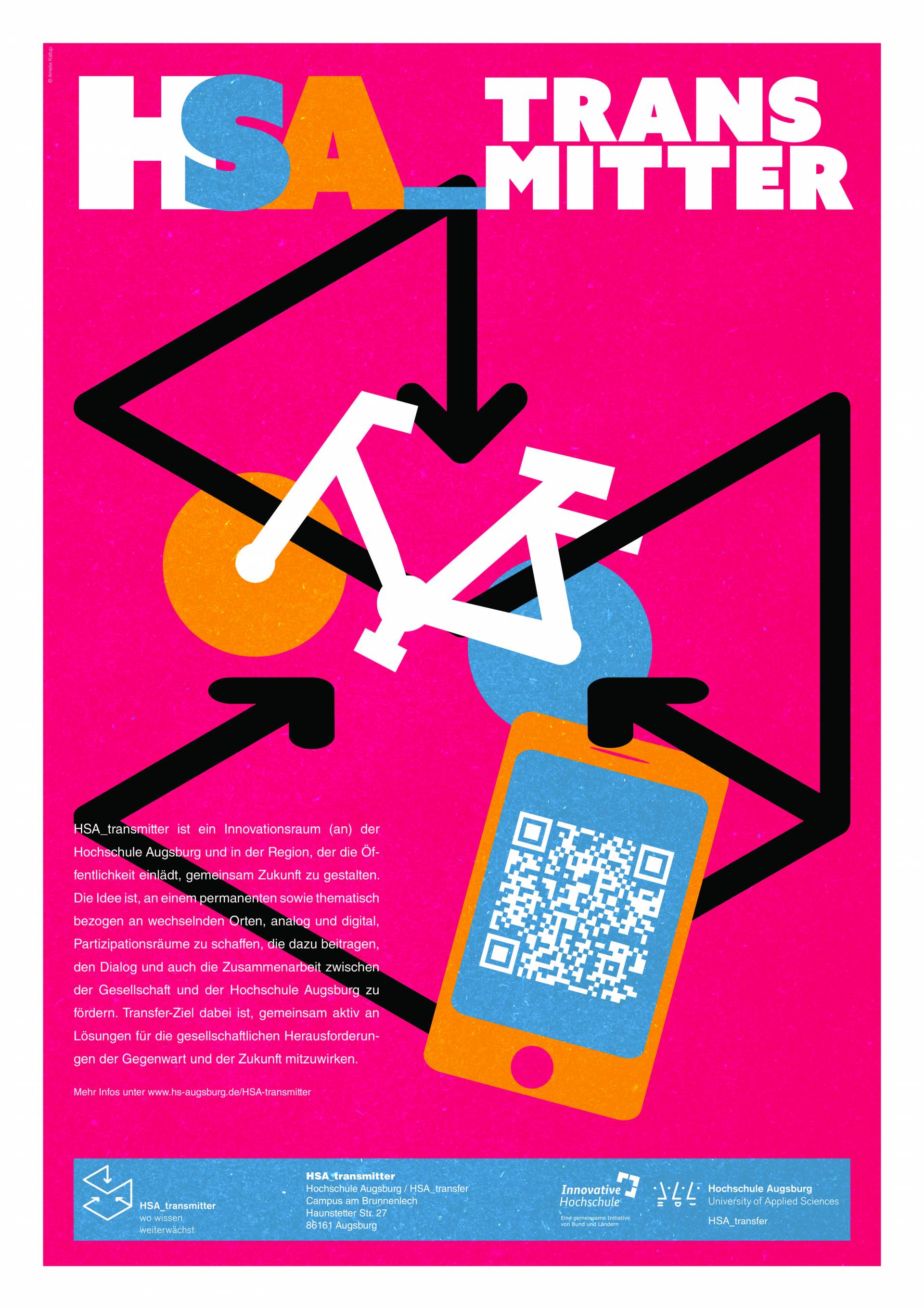 Poster: HSA_transmitter – der Innovationsraum für Zukunftsgestalter:innen