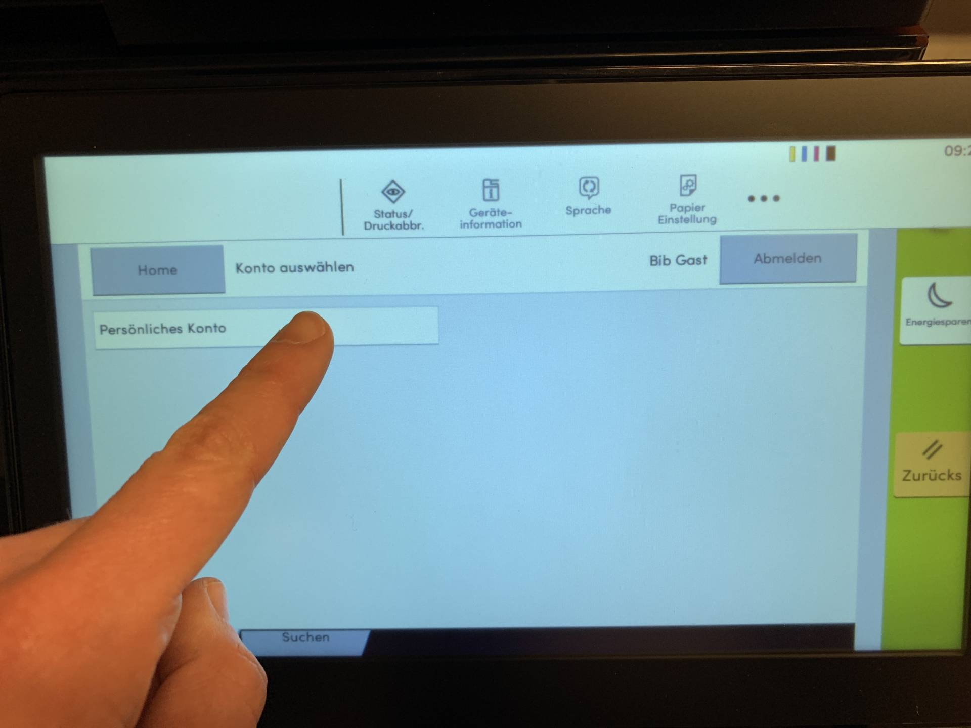 "Persönliches Konto" auswählen "Persönliches Konto" auswählen