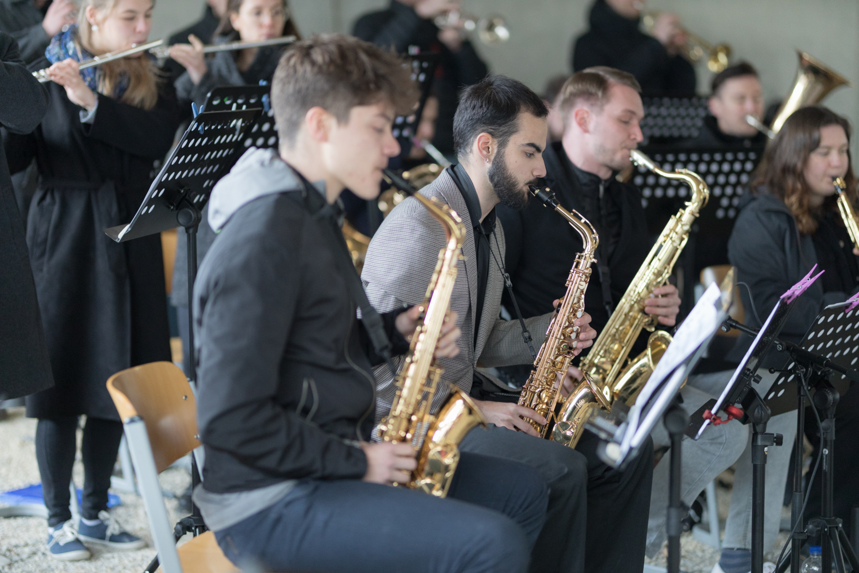 Die Big Band der THA beim Richtfest am 24.04.2023