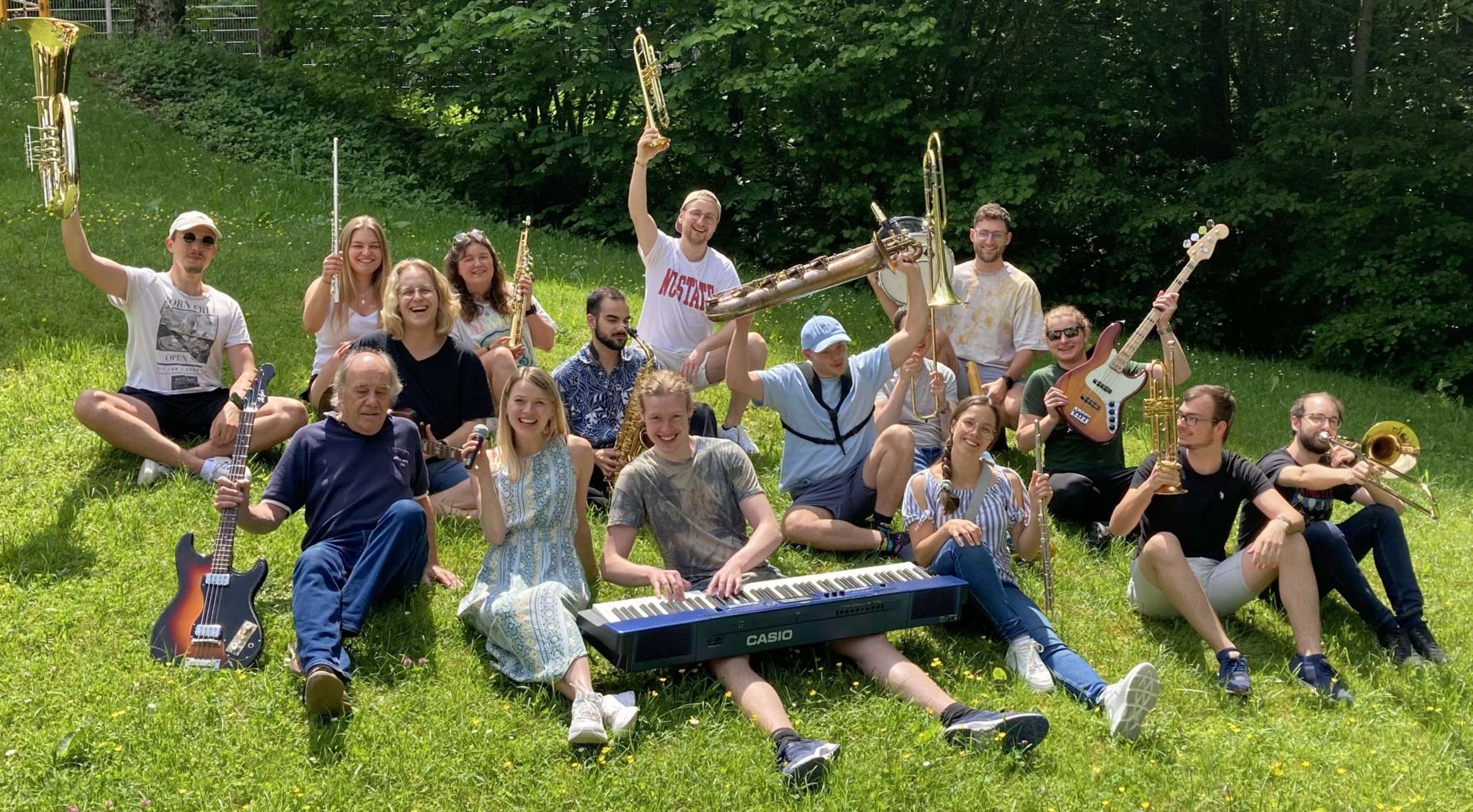 Die Campus Big Band Augsburg beim Probenwochenende in Steingaden
