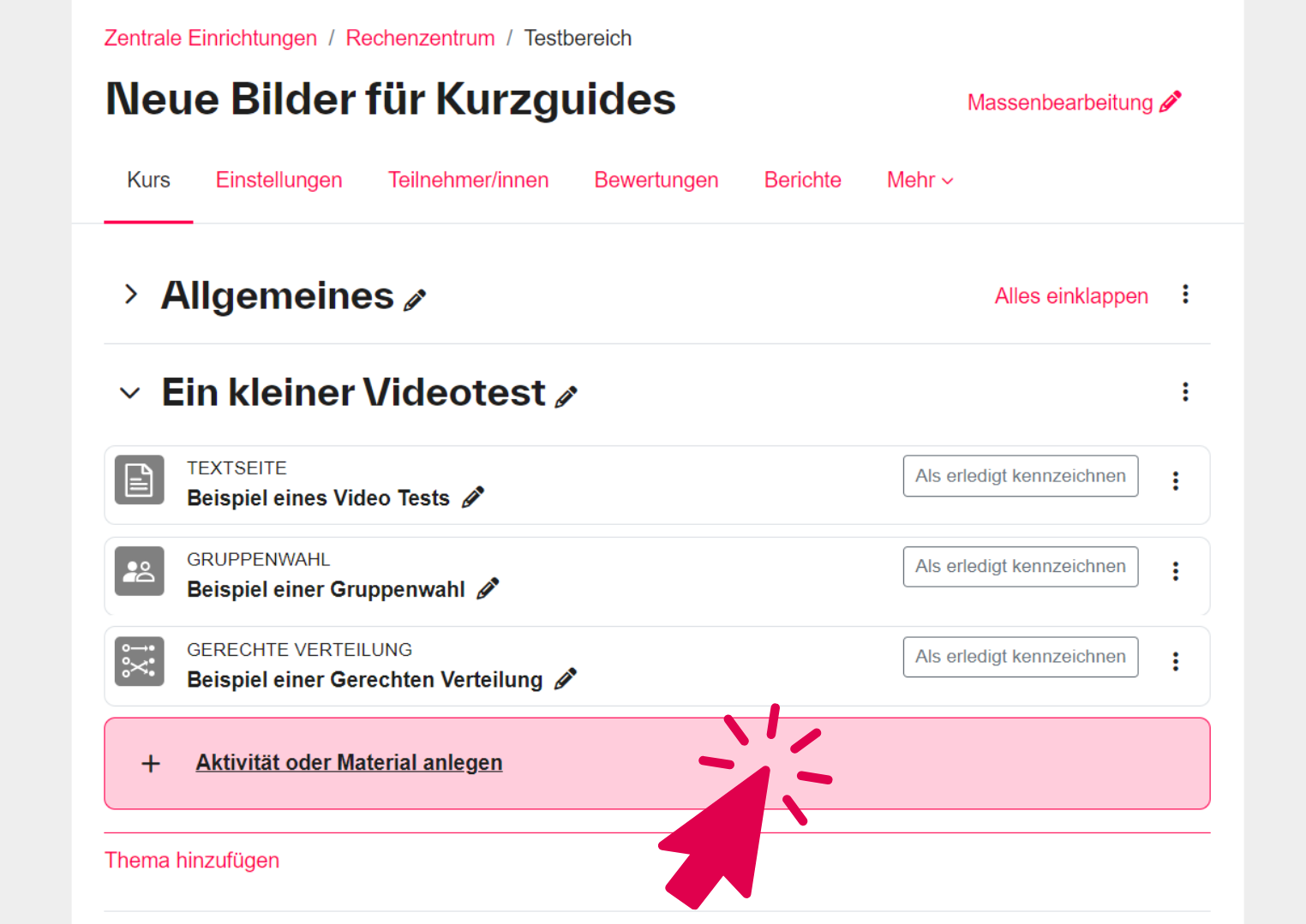Inhalte hinzufügen Inhalte hinzufügen