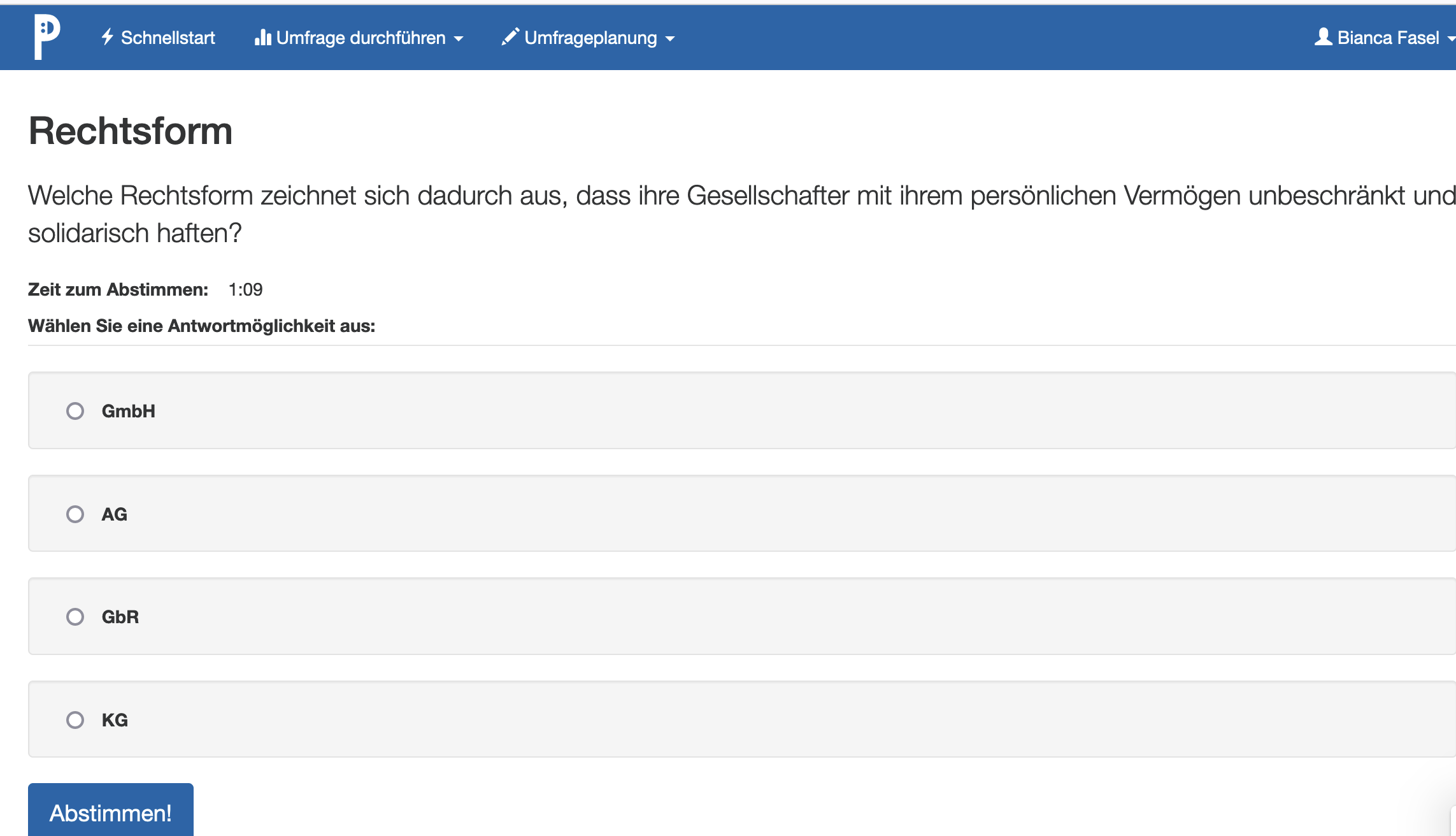 Abstimmung Studierendensicht