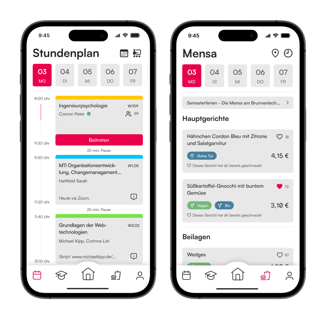 Redesign - Stundenplan und Mensaplan im neuen Look Redesign - Stundenplan und Mensaplan im neuen Look