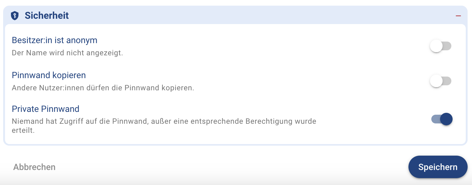 Sicherheitseinstellungen