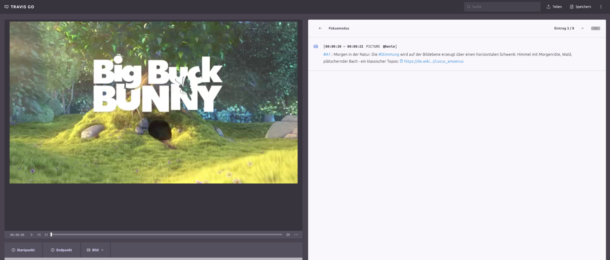 Annotation im Fokusmodus zum Durchklicken