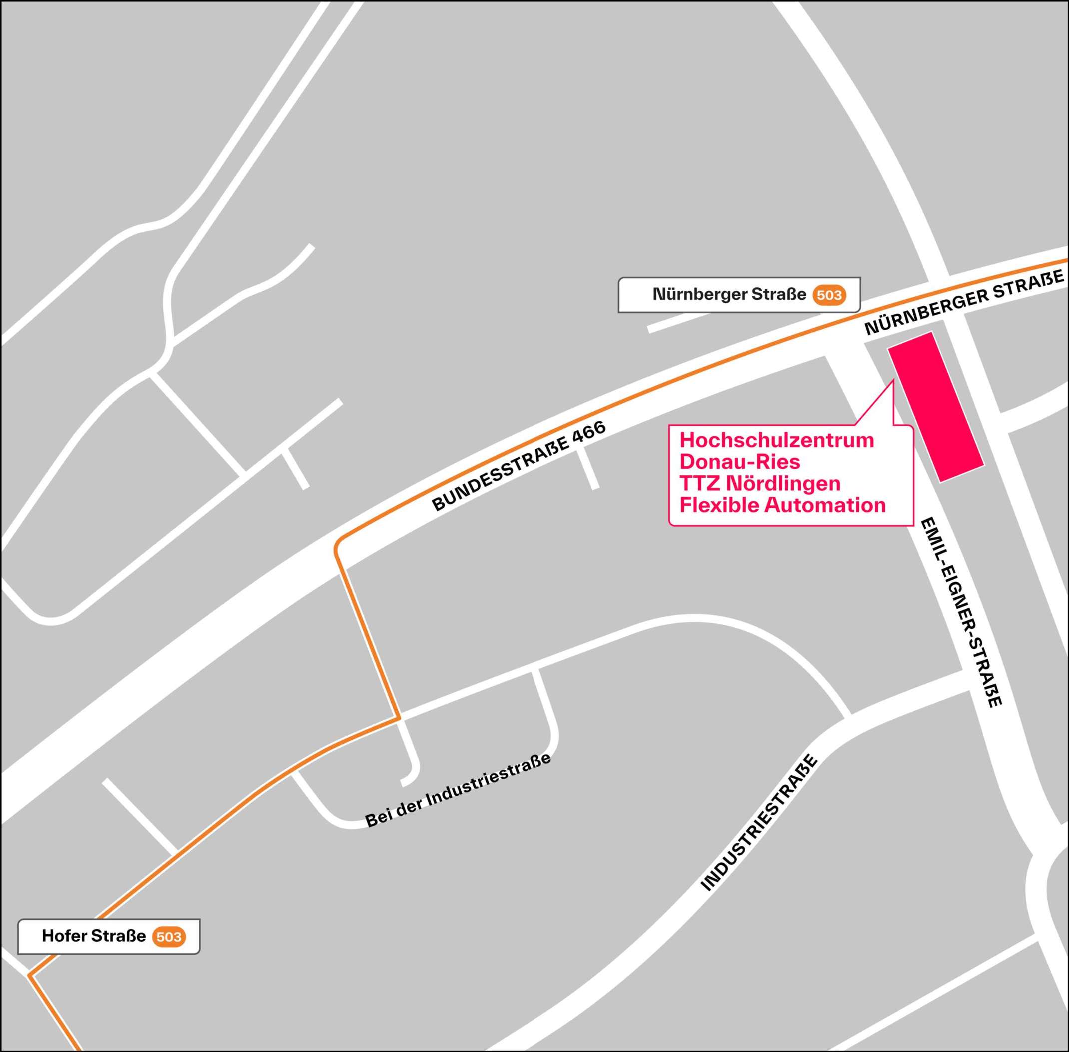 Karte: Hochschulzentrum Donau-Ries in Nördlingen Karte: Hochschulzentrum Donau-Ries in Nördlingen
