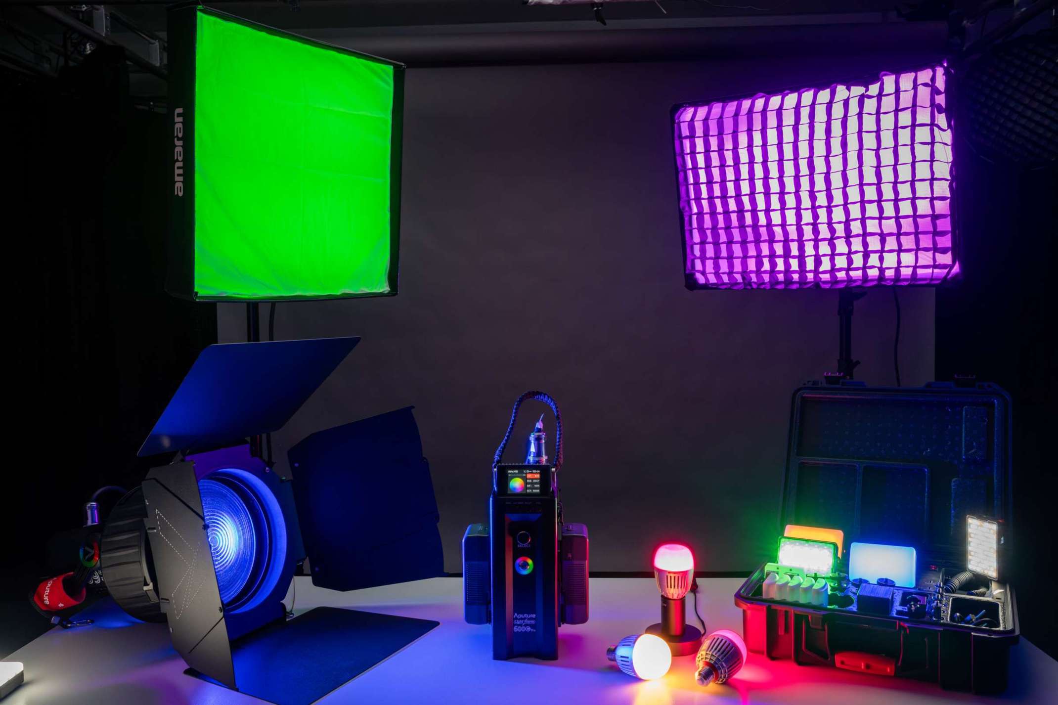 Lights on! The studio's RGB lights