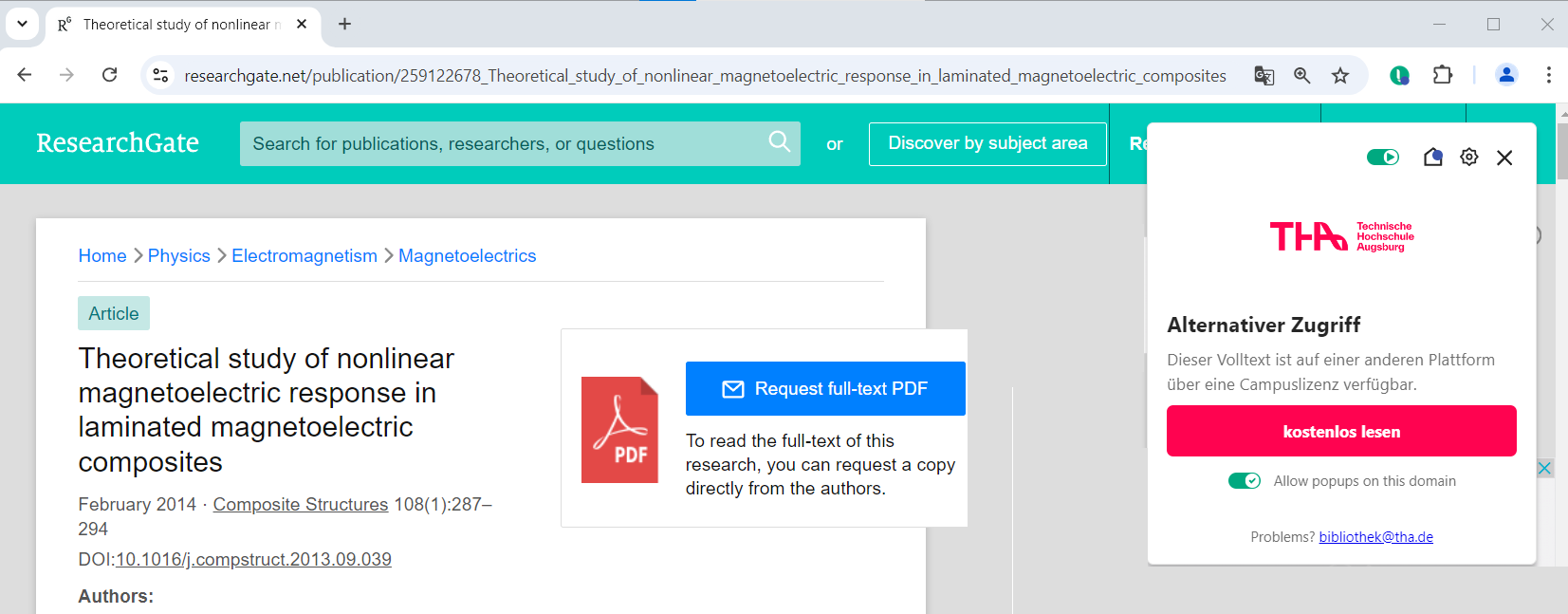 Artikel, der über eine andere Plattform kostenlos über eine Campuslizenz verfügbar ist Artikel, der über eine andere Plattform kostenlos über eine Campuslizenz verfügbar ist