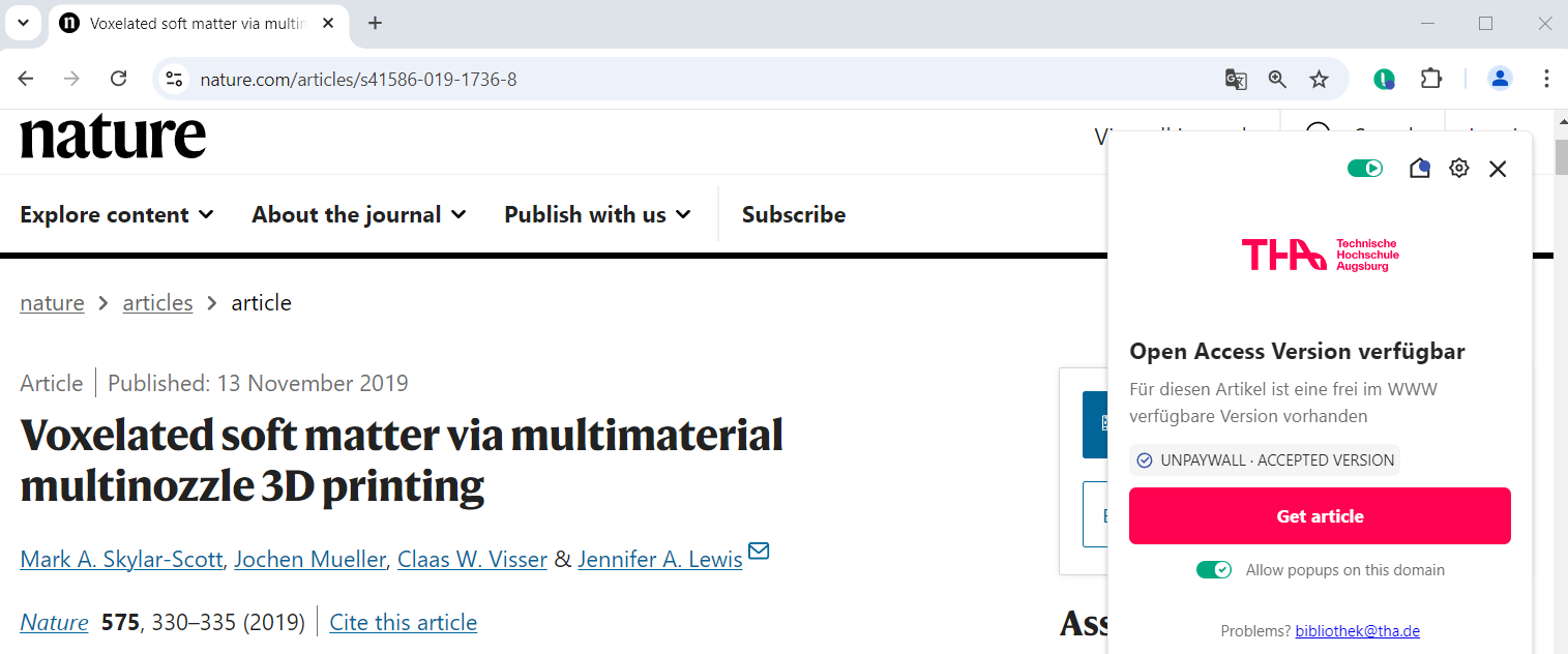 Artikel, der auf einer anderen Plattform Open Access verfügbar ist (z.B. als Preprint, submitted version oder OA-Zweitveröffentlichung) Artikel, der auf einer anderen Plattform Open Access verfügbar ist (z.B. als Preprint, submitted version oder OA-Zweitveröffentlichung)