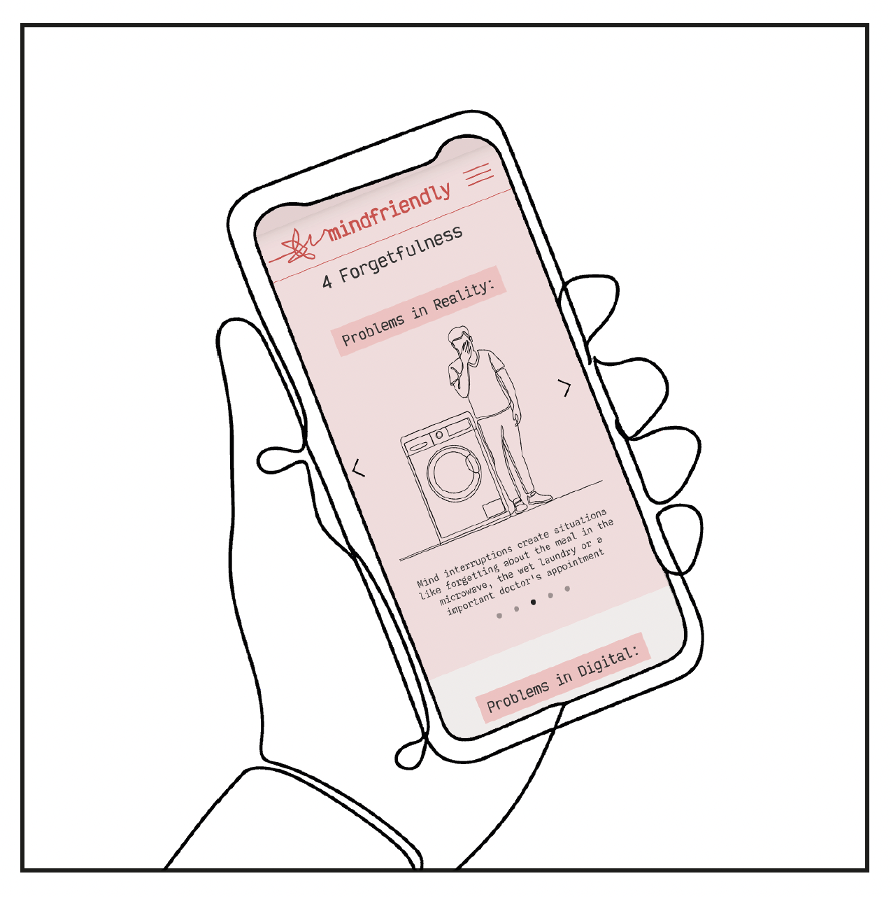 Smartphone-Screen mit Anwendung mindfriendly