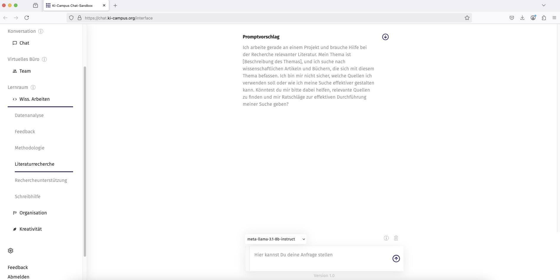 HAWKI_Oberfläche HAWKI_Oberfläche