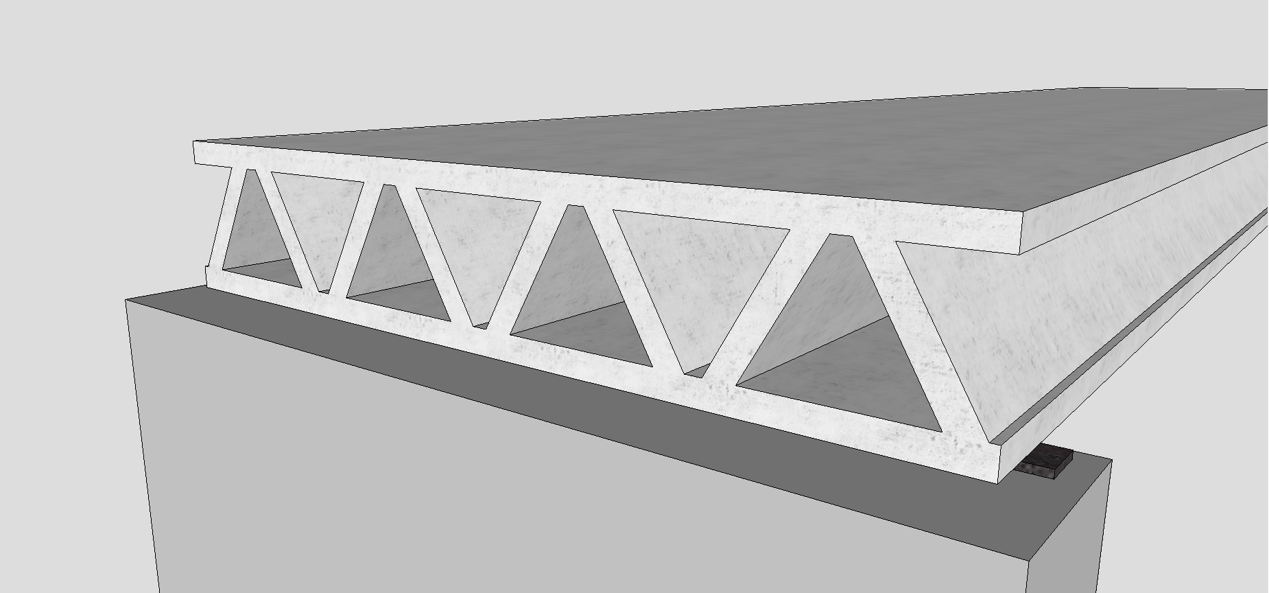 Zeichung eines möglichen Deckenquerschnitts einer materialoptimierten Geschossdeckenplatte. Zeichung: THA