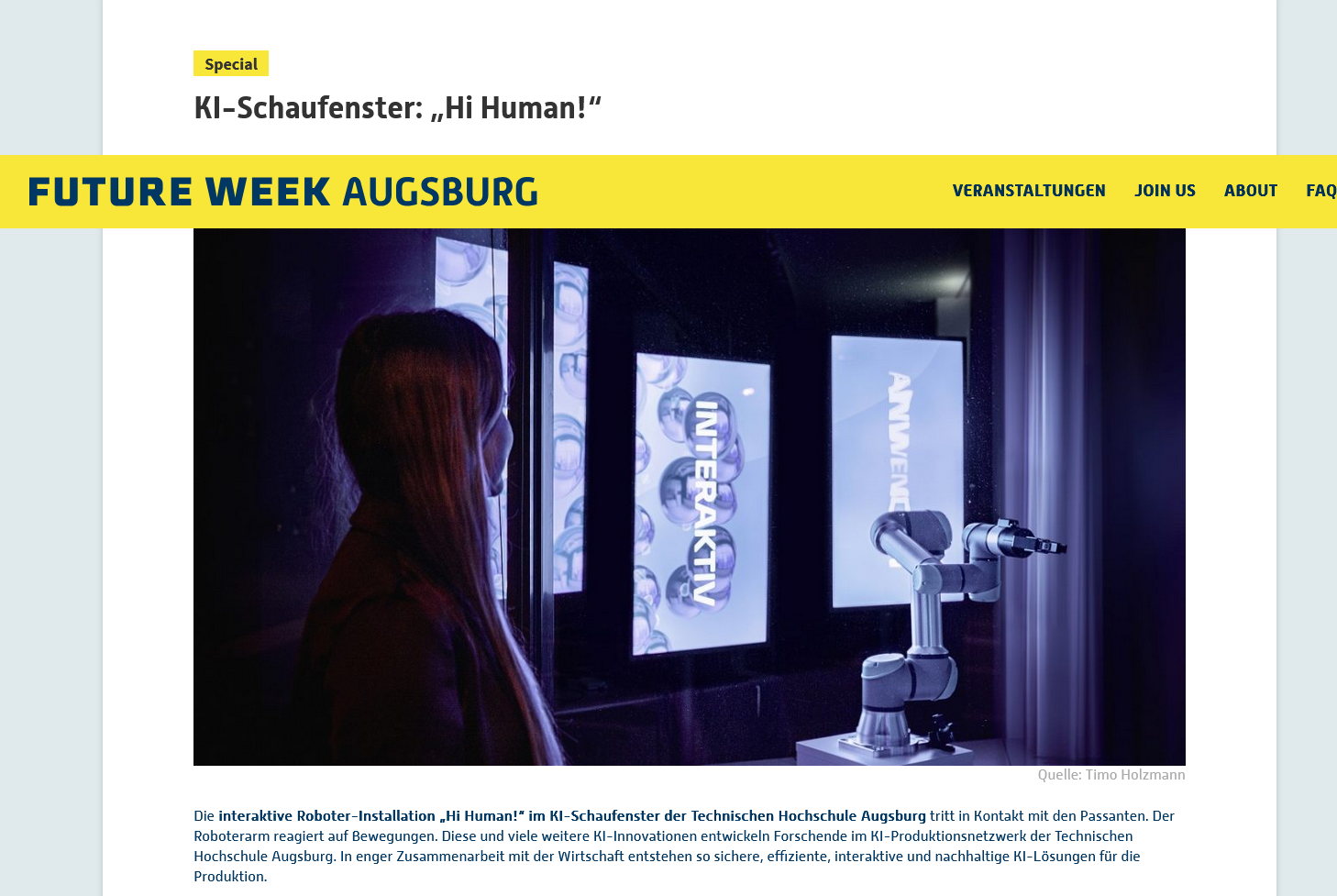 Screenshot Programm Future Week 2025
