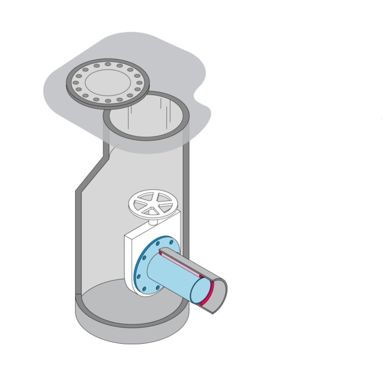 Grafik: Universell einsetzbarer Retroflansch 