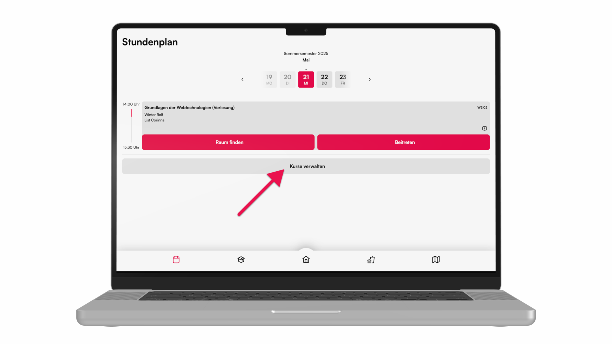 Kursverwaltung öffnen