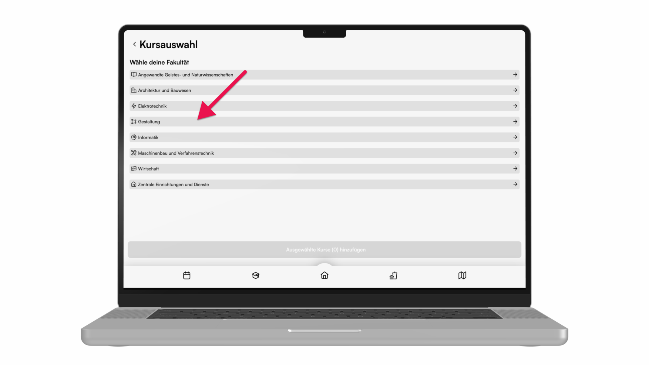 Fakultät auswählen