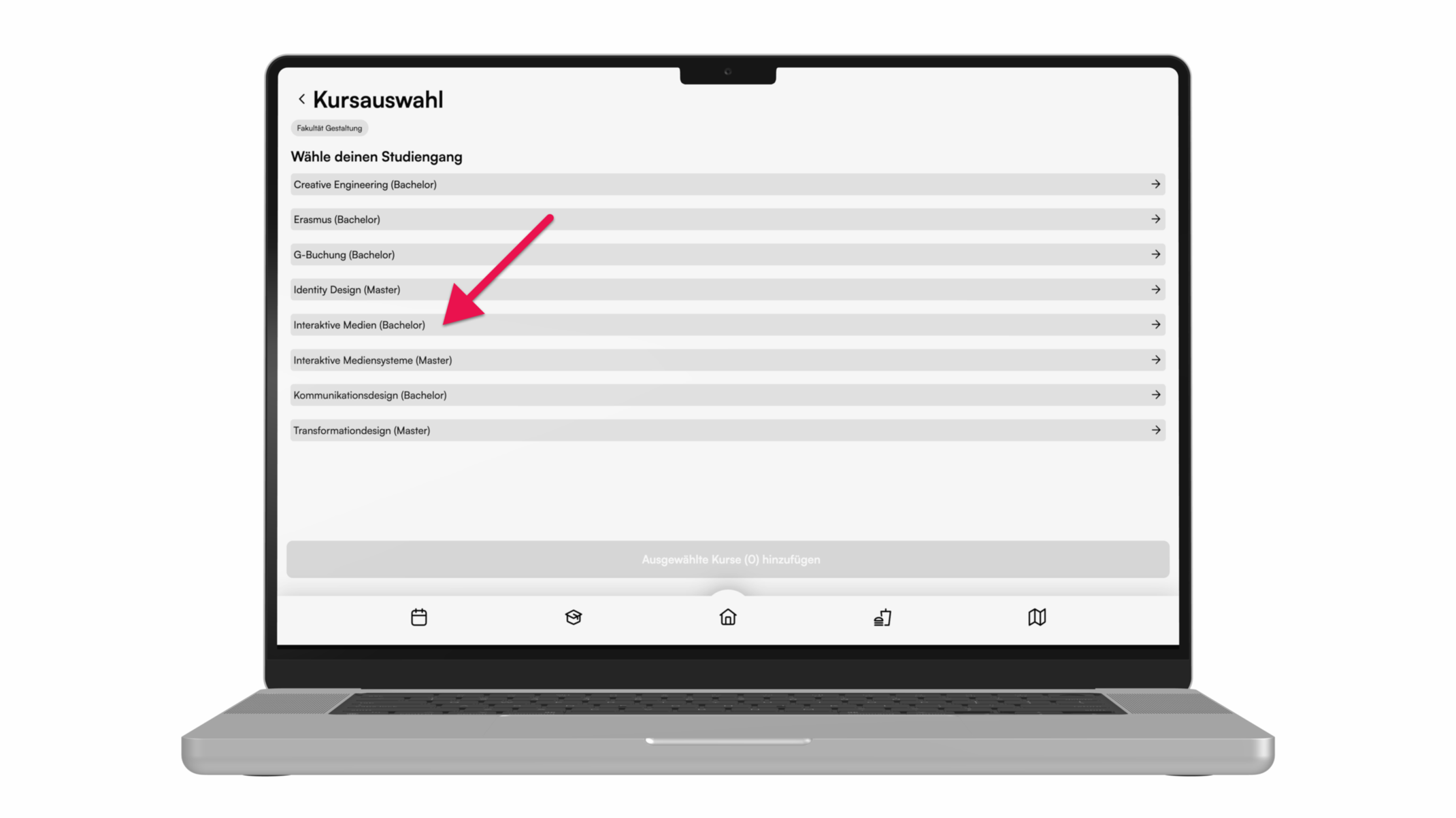 Studiengang auswählen