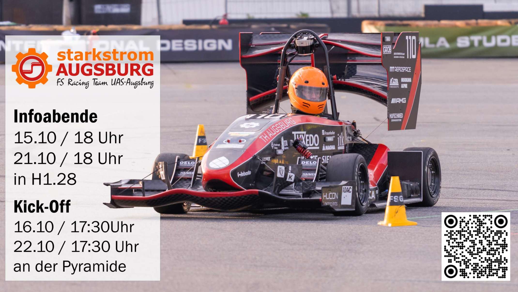 Infoabende. Foto vom Rennwagen.