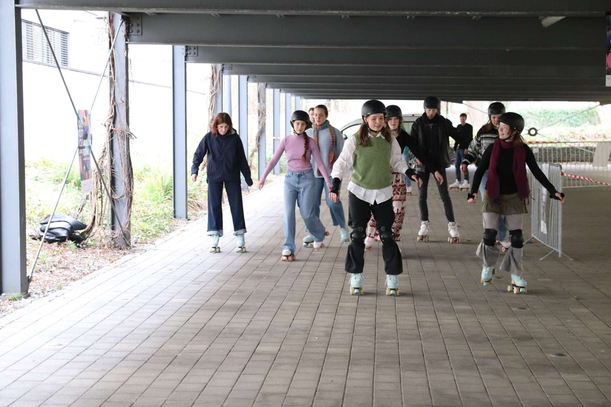 Spaß bei der Rollschuh Disco