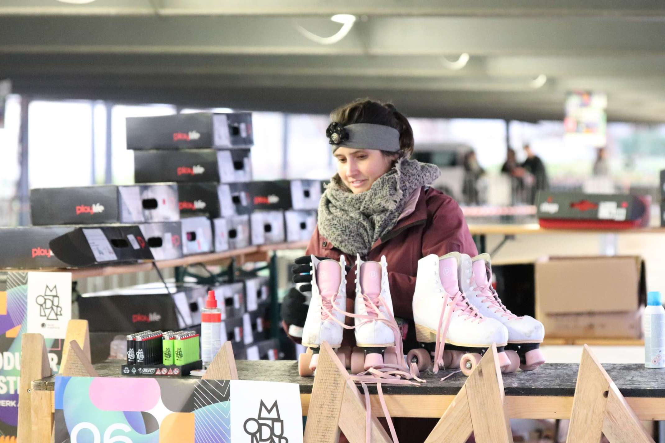 Ausgabe der Rollschuhe