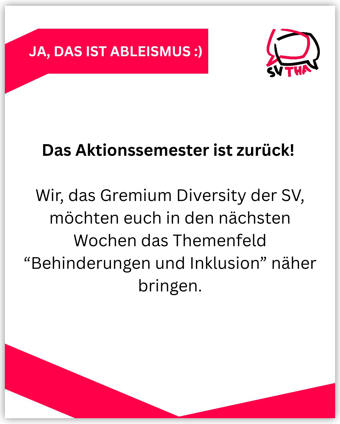 Instergram Post aus dem Aktionssemester gegen Ableismus